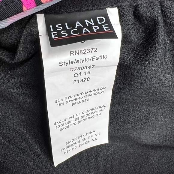 Island Escape Womens Printed Tahiti Ruffled Tankini Swimsuit Top - Picture 9 of 11